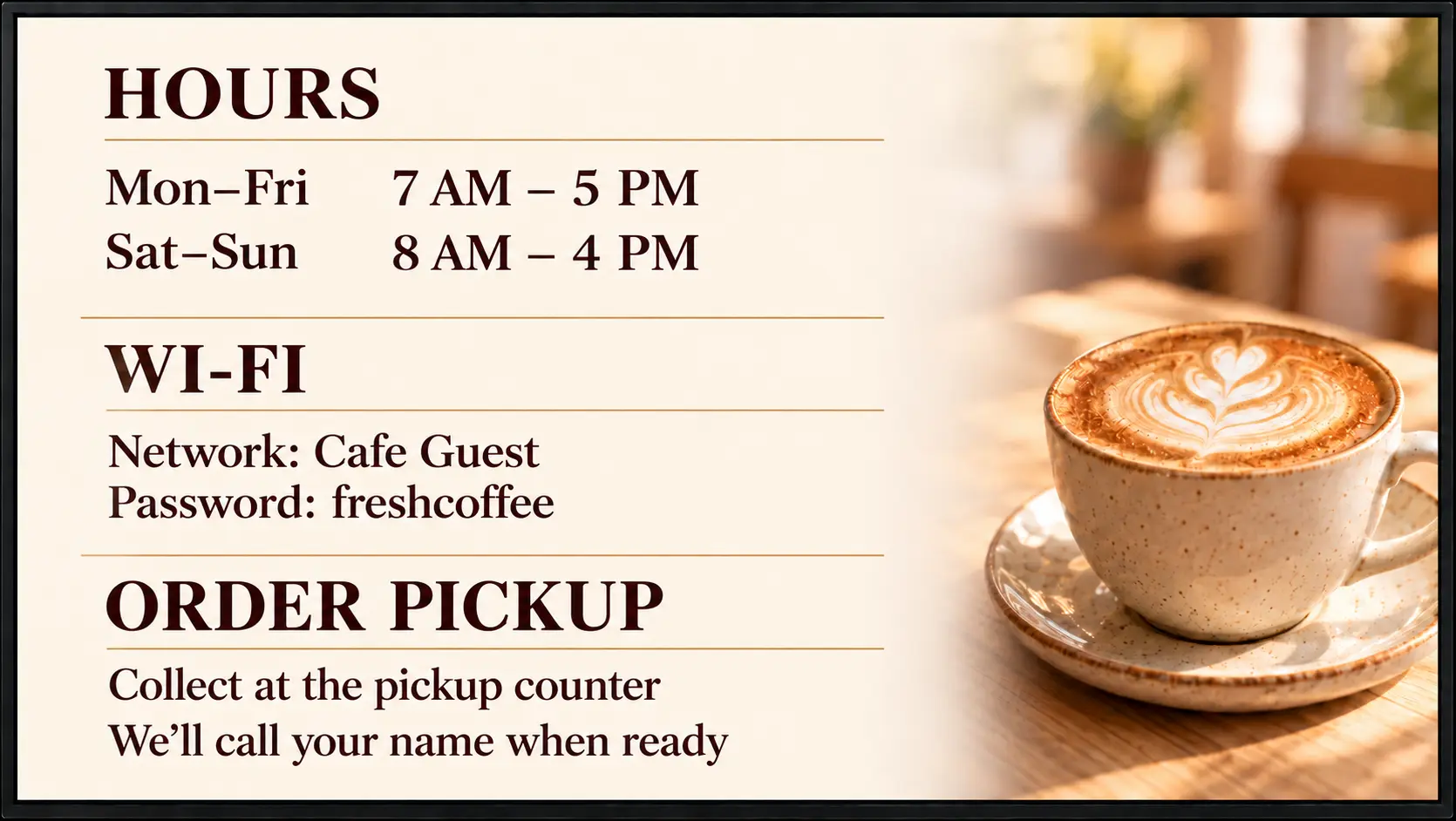 Café information